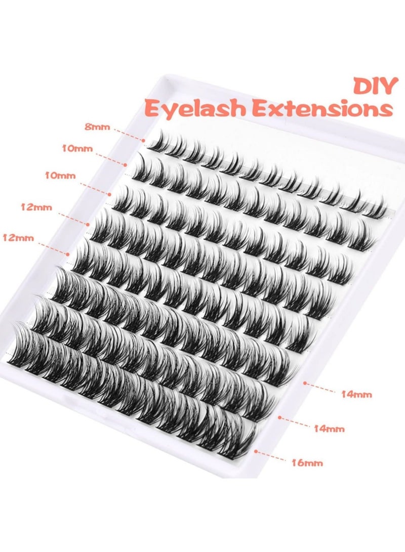 saykfoe Lash Clusters, 48PCS Lashes Extensions 8-16MM, DIY Eyelash Extensions Individual, Mega Fluffy Eyelash Clusters with Natural, eyelashes cat eye for Daily Makeup, Stage Makeup - Image 5